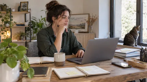Scène professionnelle imaginaire illustrant « Écrire une FAQ à partir des questions des clients » — illustration IA