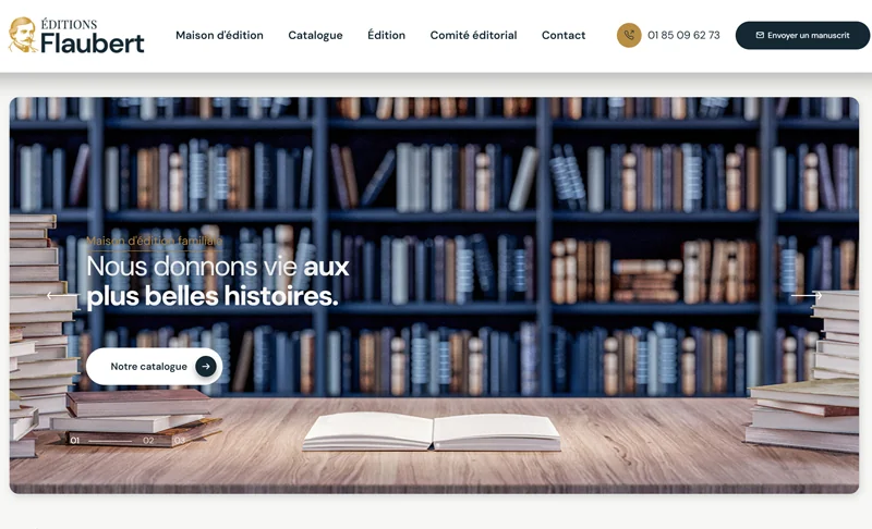 Capture du site Éditions Flaubert