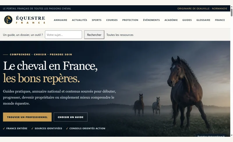 Capture du site Équitation France