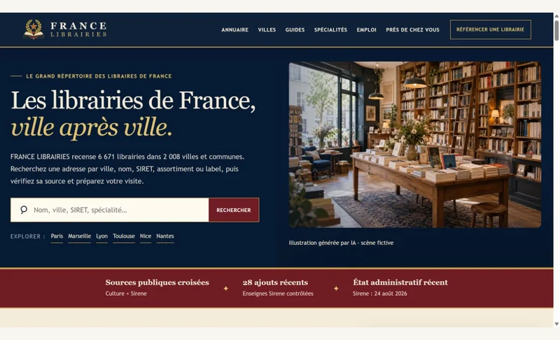 Capture du site France Librairies