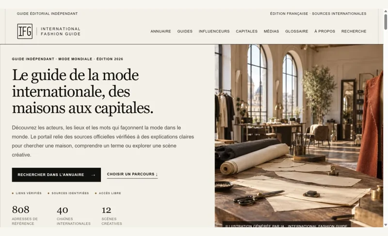 Capture du site International Fashion Guide
