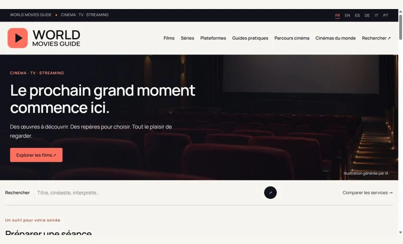 Capture du site World Movies Guide