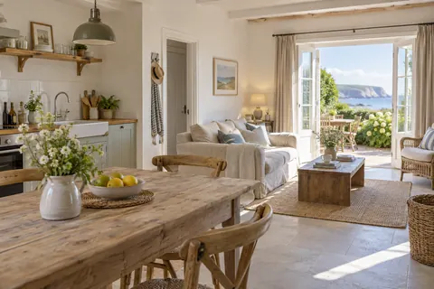 Intérieur d’un gîte imaginaire sur le littoral normand
